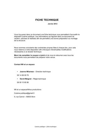 Fiche technique cuisine publique