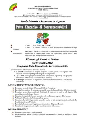(Patto Educativo di Corresponsabilità 2011 - 2012 Scuola Primaria e secondaria)