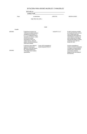 bitacora para bienes muebles e inmuebles