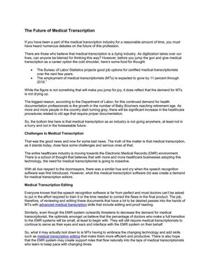 The Future of Medical Transcription  