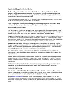 Inpatient VS Outpatient Medical Coding