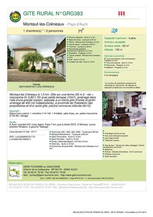 Gîte au vieux Chêne Montaut les Créneaux Gers