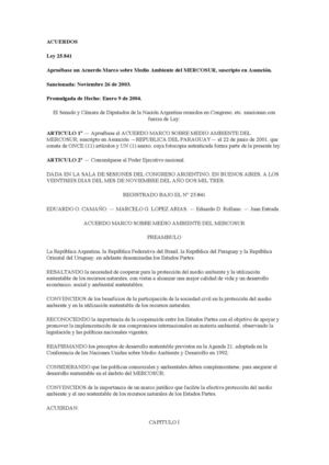 Acuerdo Ambiental Mercosur
