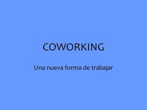 Qué es coworking