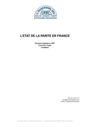 Actes colloque Sète «DEMAIN LES FEMMES»?  Février 2007