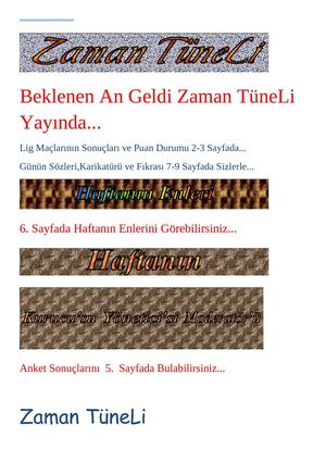 Zaman TüneLi İlk Serisi