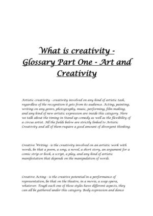 Glossary about creativity - (1c)