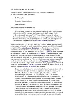 ELS SUBDIALECTES DEL BALEAR