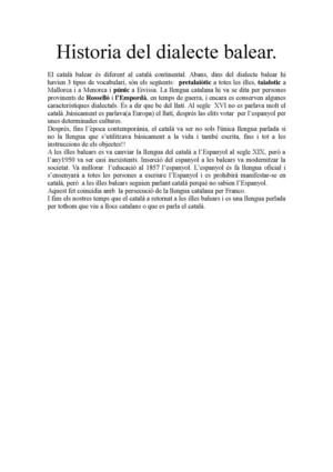 Historia del dialecte balear
