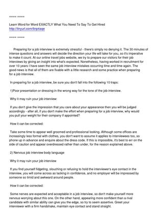 How to get the job you want