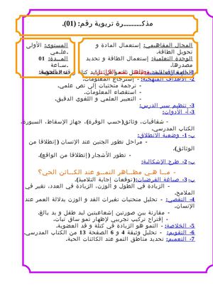 مذكرات السنة أولى جدع مشترك علوم وتكنو لوجيا 