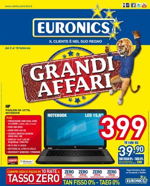 Euronics gruppo Derta dal 2/2 al 19/02/2012