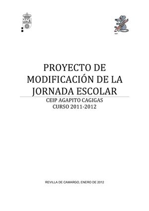 PROYECTO DE MODIFICACIÓN DE JORNADA