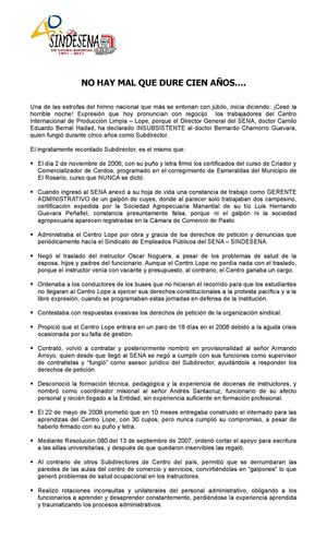 DENUNCIA SINDESENA SUBDIRECTIVA NARIÑO