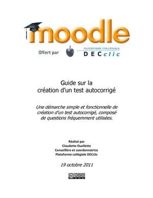 Comment créer un test dans Moodle