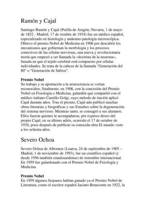 Ramon y Cajal  y  Severo Ochoa