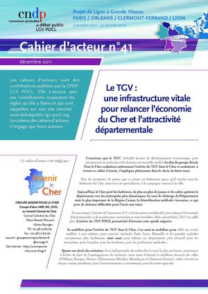 Cahier d'acteur du groupe Avenir Pour le Cher (TGV)