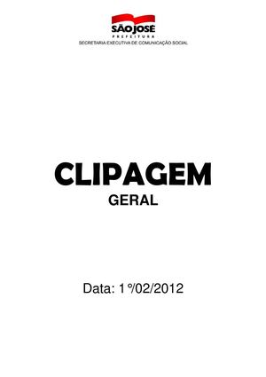 Clipagem Geral 1°/02/2012
