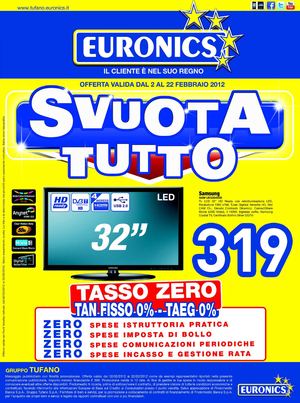 Euronics gruppo Tufano dal 2/2 al 22/02/2012