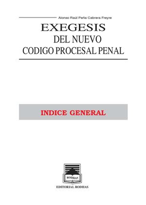 exegesis del nuevo codigo procesal pena