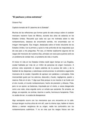 El Pachuco Octavio Paz Comunicación Efectiva