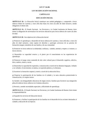 Ley Nacional de Educación_Nivel Inicial