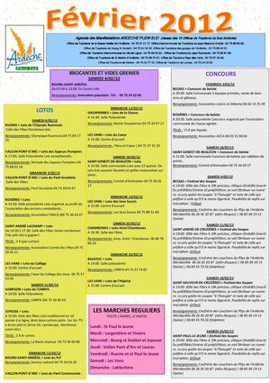 Agenda des festivités Ardèche Plein Sud du mois de février