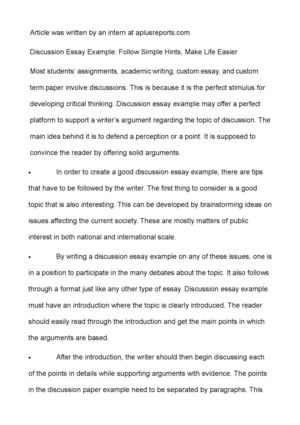 Calameo Discussion Essay Example Follow Simple Hints Make Life Easier