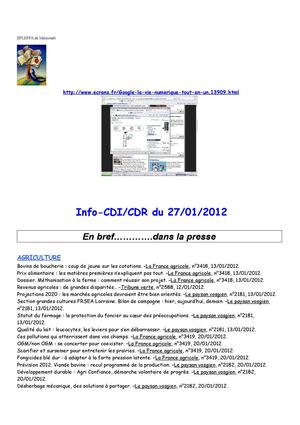 Info CDI/CDR du 2 février 2011