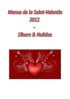 Menus de la St Valentin