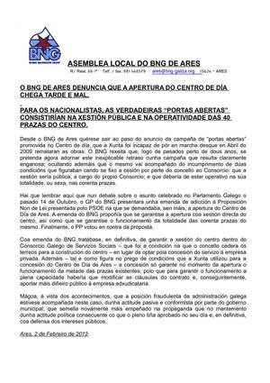 Nota prensa Centro Dia