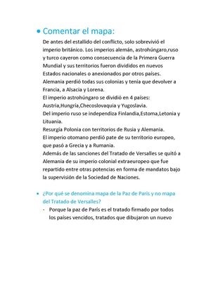 comentario del mapa europeo después del Tratado de París historia4eso