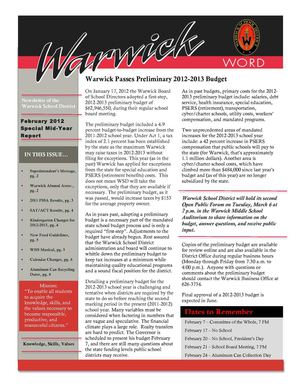 Warwick Word February 2012