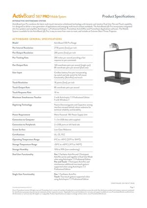 ActivBoard 500 Pro Mobile Spec Sheet
