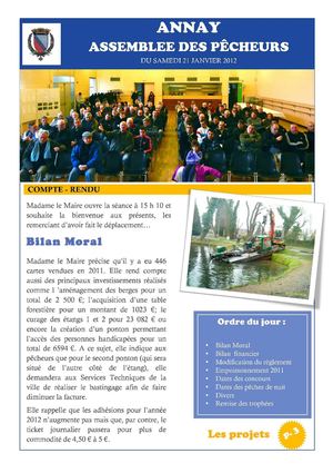 Compte Rendu de la Réunion des Pêcheurs 2012
