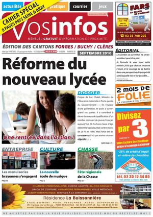 Journal Vosinfos n°20 - Edition Forges / Buchy / Clères - Septembre 2010