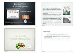 Les dérivés monohalogénés - diaporama