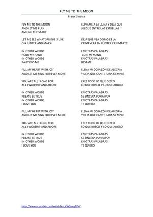 FLY ME TO THE MOON- Frank Sinatra