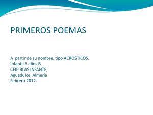 PRIMEROS POEMAS-ACRÓSTICOS
