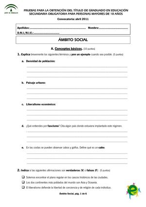 PRUEBA DEL ÁMBITO SOCIAL DE JUNIO