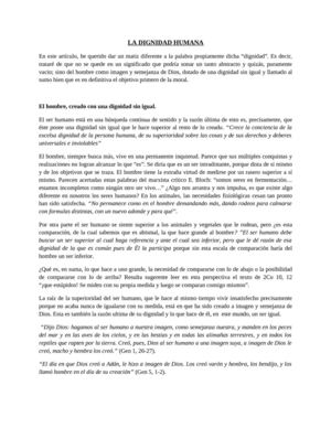LA DIGNIDAD HUMANA