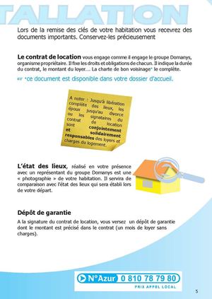 Votre installation (extrait du guide du locataire du groupe Domanys-Yonne Habitation)