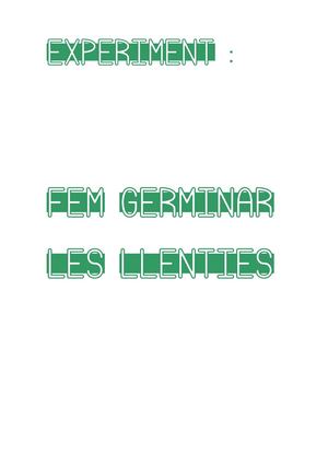 Experiment: Germinació de les llenties