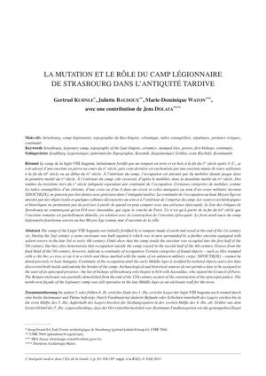 TAP-Kuhnle-et-alii-copie-LA-MUTATION-ET-LE-ROLE-DU-CAMP-LEGIONNAIRE-DE-STRASBOURG-DANS-L_ANTIQUITE-TARDIVE