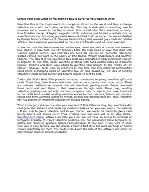 Create your own Cards on Valentine’s Day to Surprise your Special Ones!