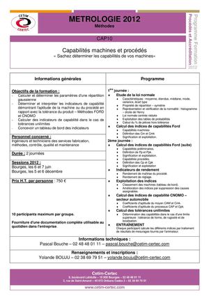 CAP10 Capabilité machines et procédés