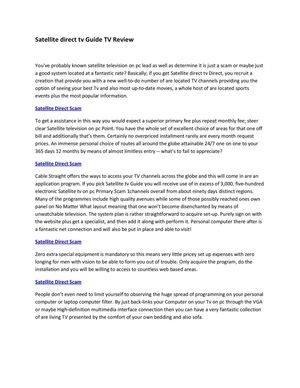 Satellite direct tv Guide TV Review