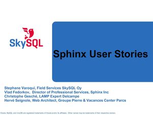 FOSDEM 2012 Sphinx user stories