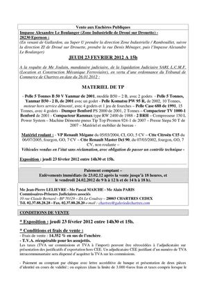 MATERIEL DE TP 23-02-2012