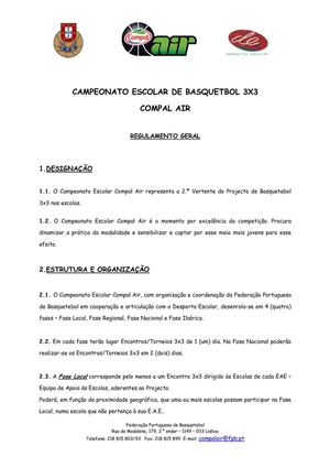 CompalAir - Regulamento Geral